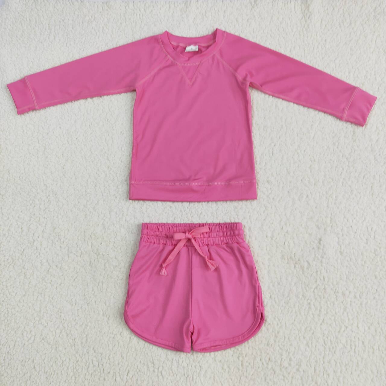 Baby girls hot pink active wear athletic summer yoga shorts outfit