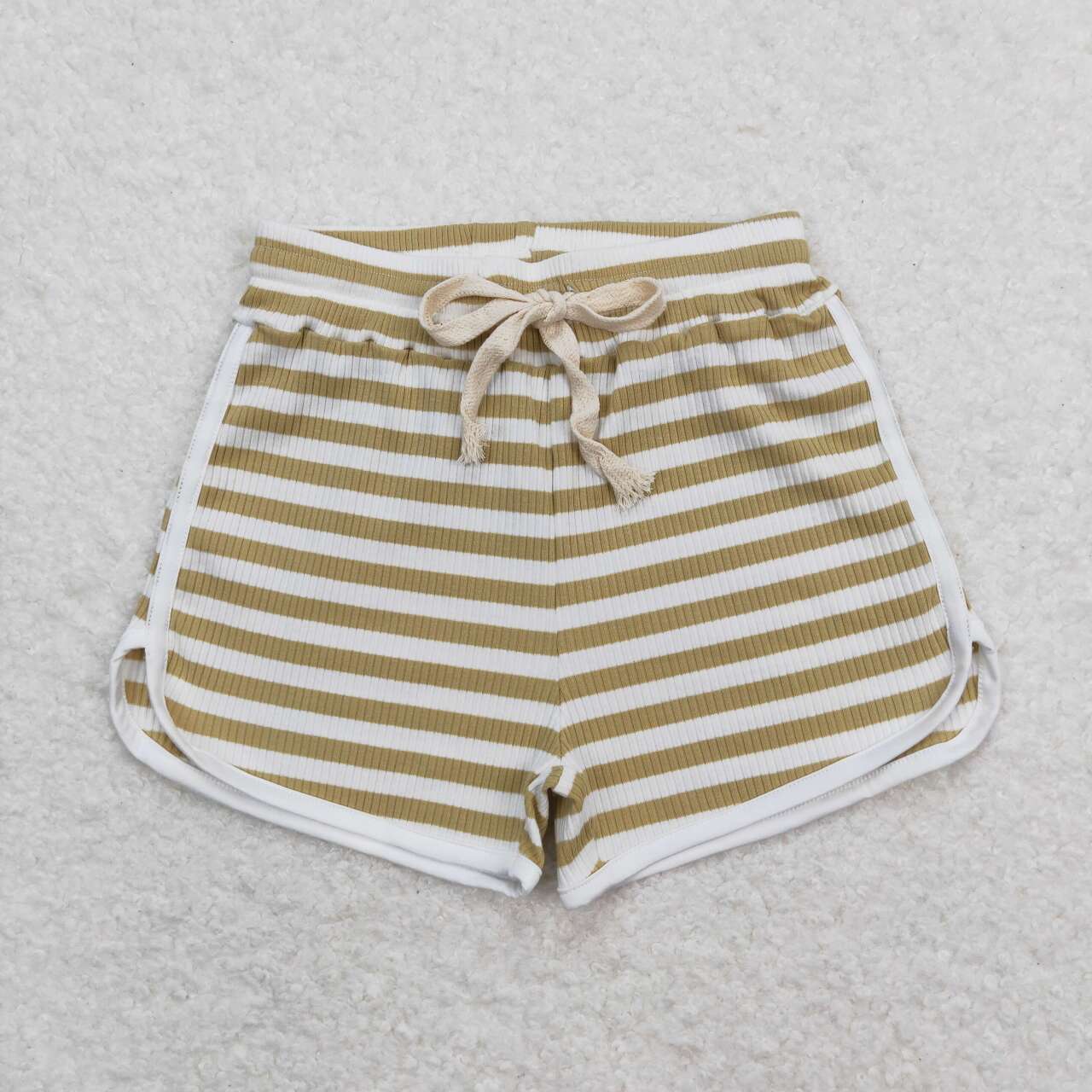 toddle girls khaki stripes summer cotton shorts