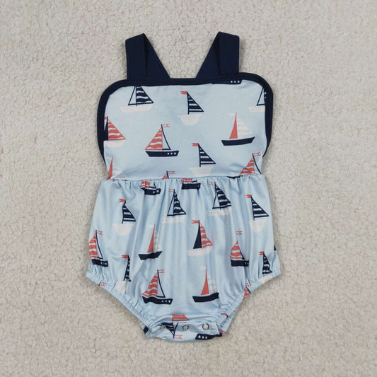 Sailboat design toddle boy summer romper