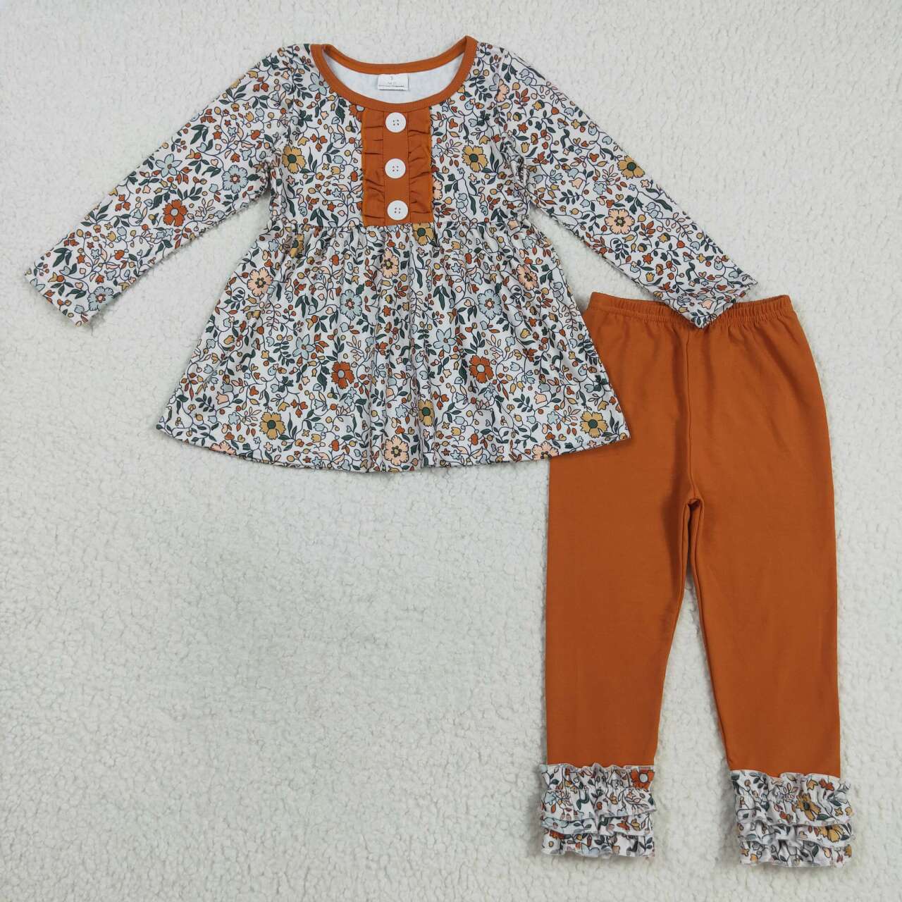 Baby girls flowers design tunic top matching pants clothes
