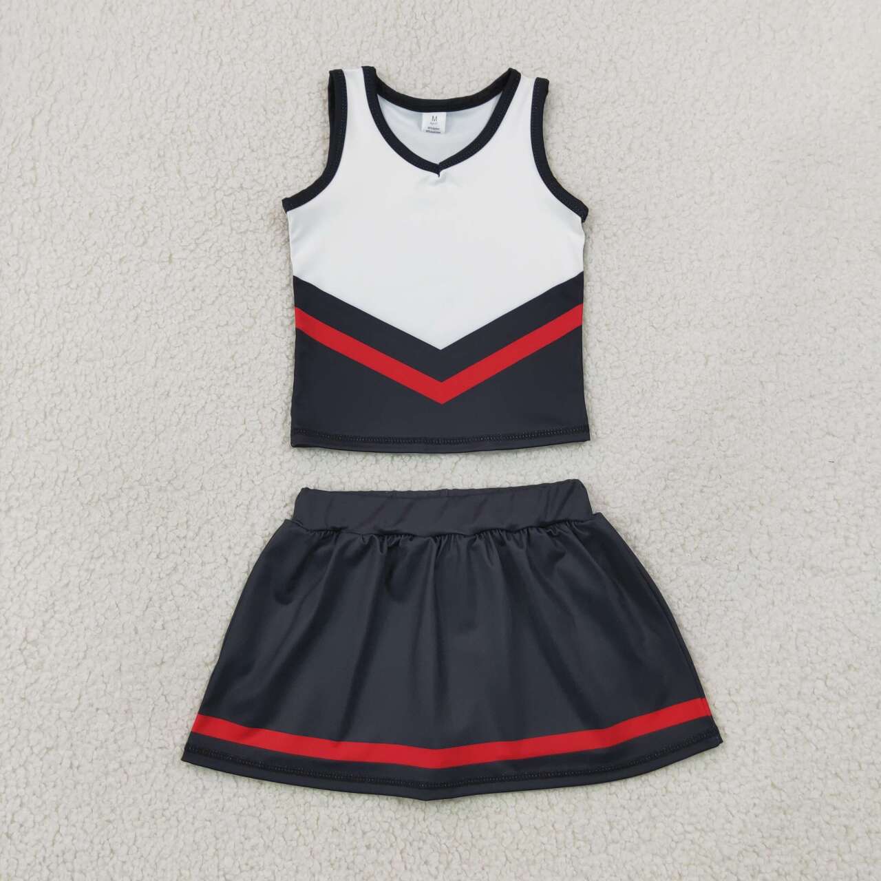 Black red top matching skorts girls summer yoga outfit