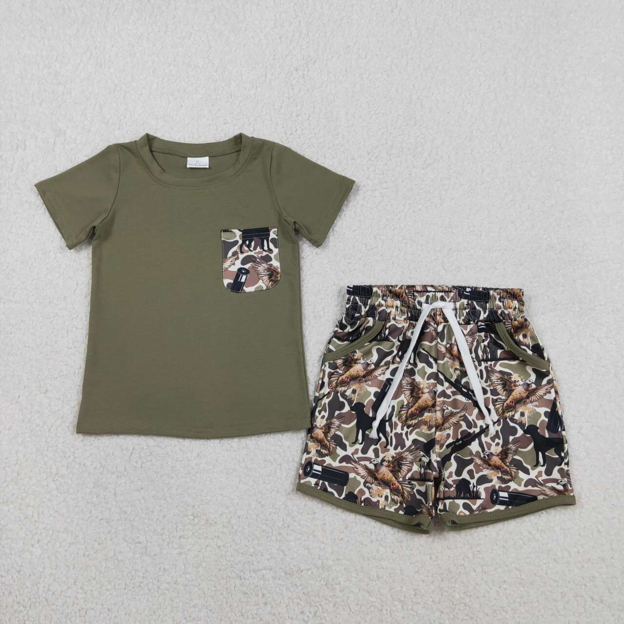 Duck deer top matching shorts boy summer outfit