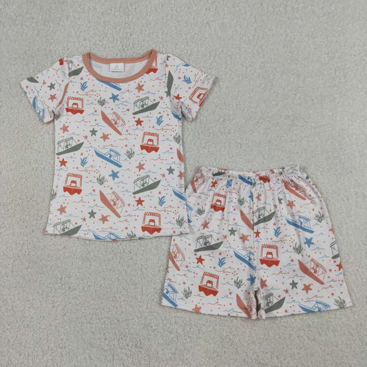 Boat print toddle girls summer outfit