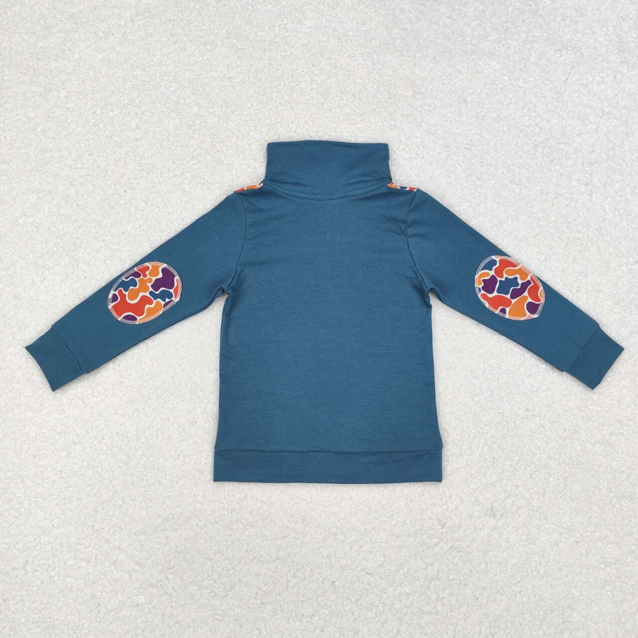 baby boy long sleeve blue orange camo pullover