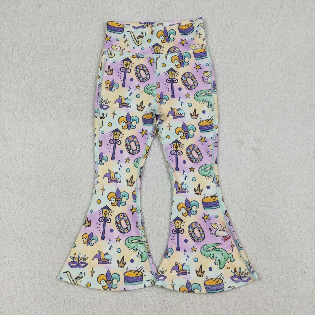 baby girl mardi gras yoga leggings pants