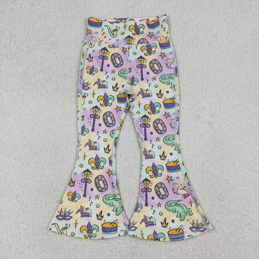 baby girl mardi gras yoga leggings pants