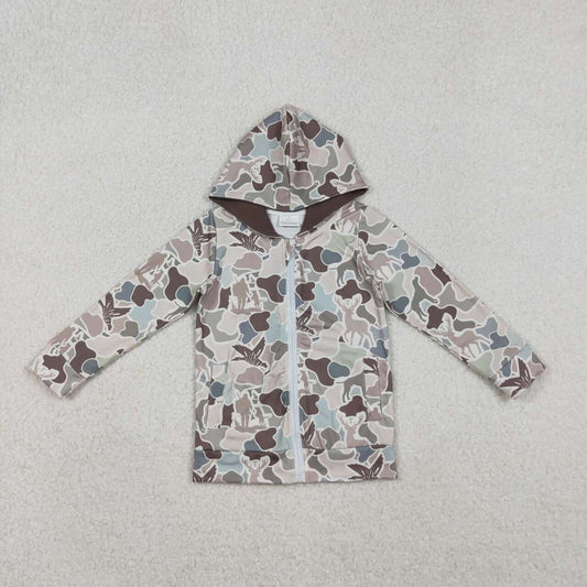 Hunting season duck camo boys long sleeve hoodie top
