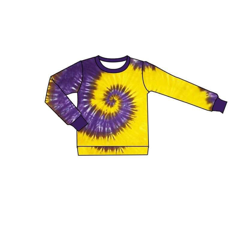 Baby girls purple yellow tie dye t-shirt top