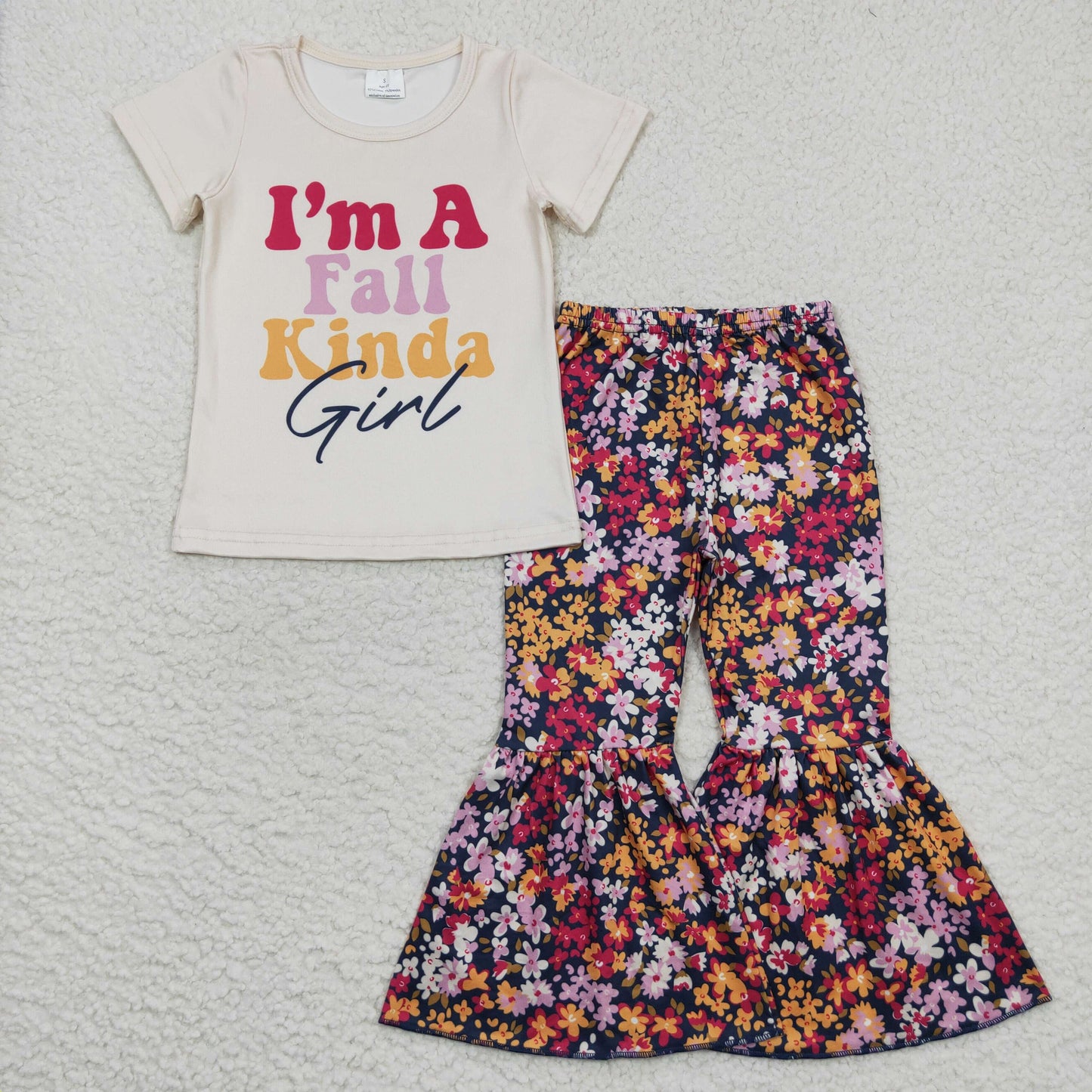 I am a fall kinda girl floral clothing set