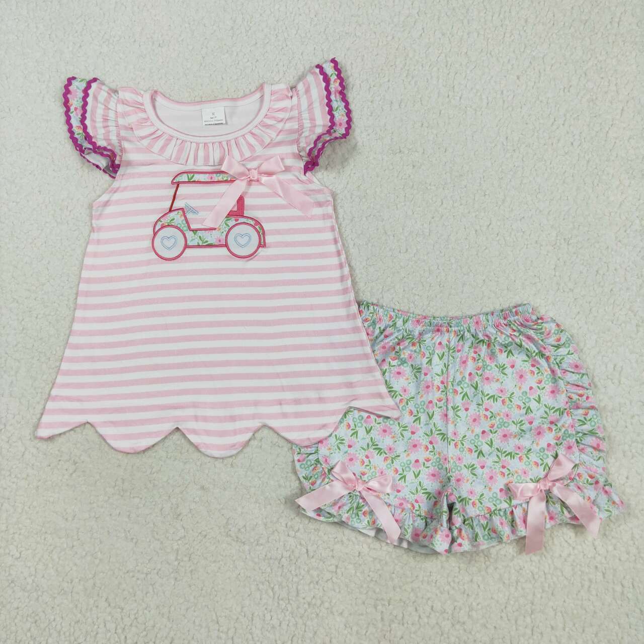 Baby girl embroidery golf design summer outfit