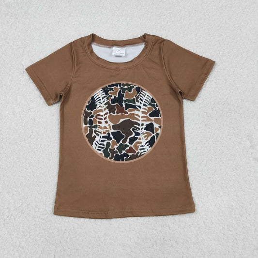 Baseball camo print baby boy short sleeve shirts