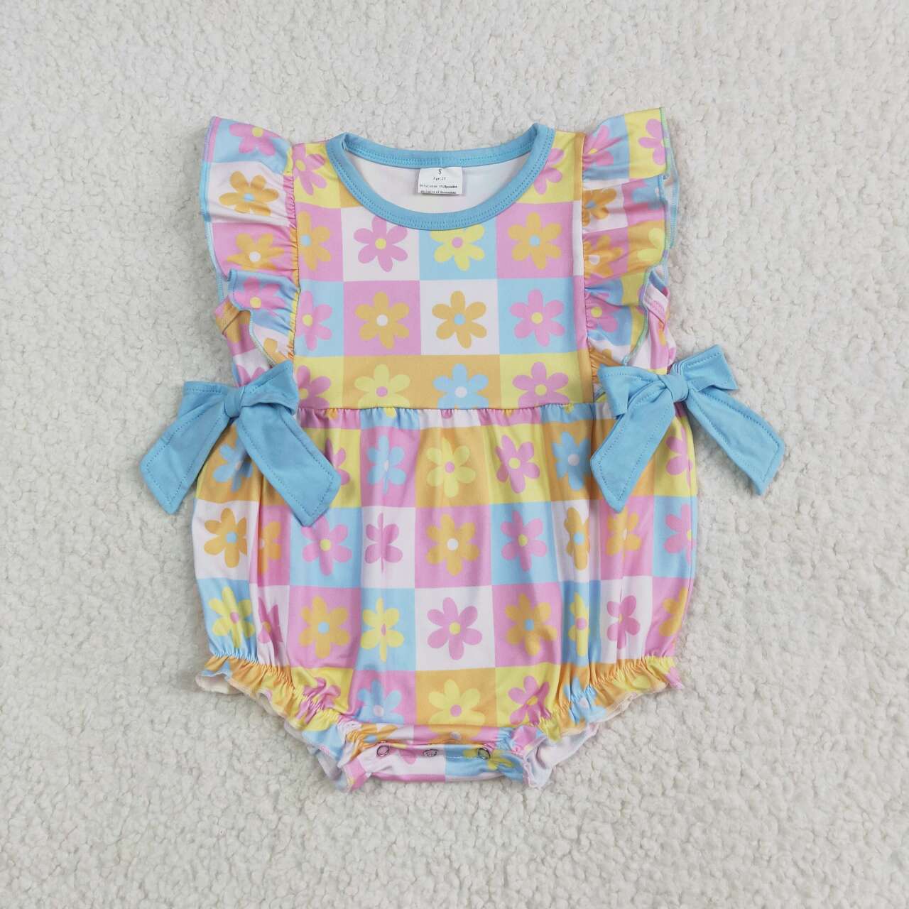 Toddle baby girl colorful flowers romper