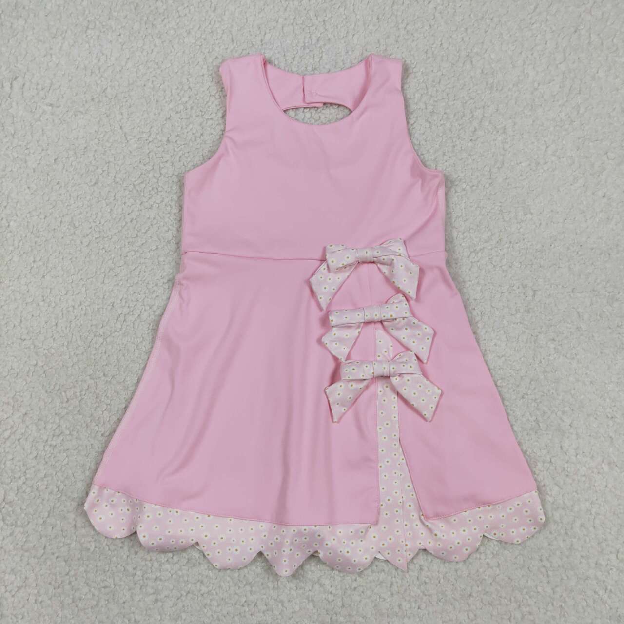 Pink bow baby girls summer yoga dress