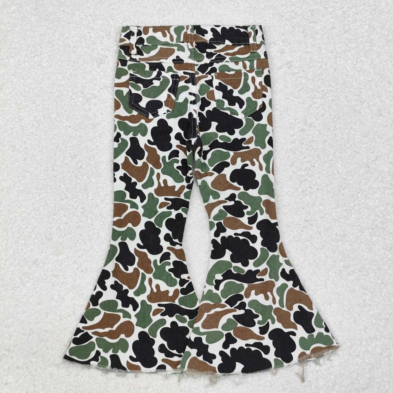 baby girls green brown camo jeans bell bottoms