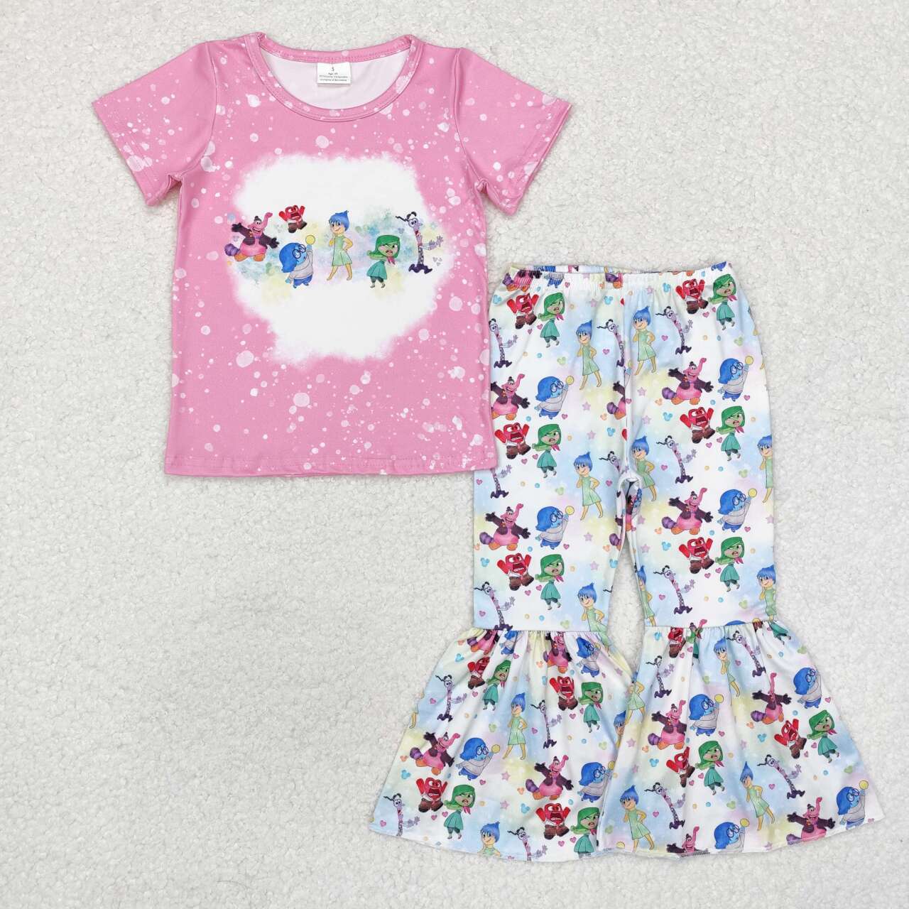 toddle baby girls cartoon baby short sleeve shirt bell bottoms clothes