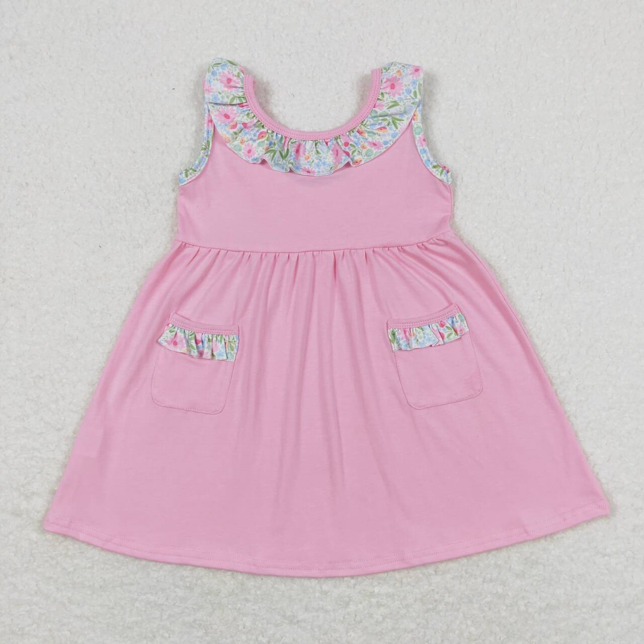 pink floral pocket boutique dress