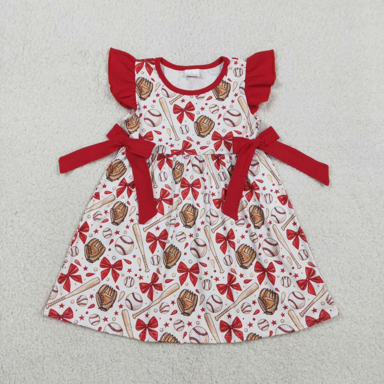 Baseball design girls dress
