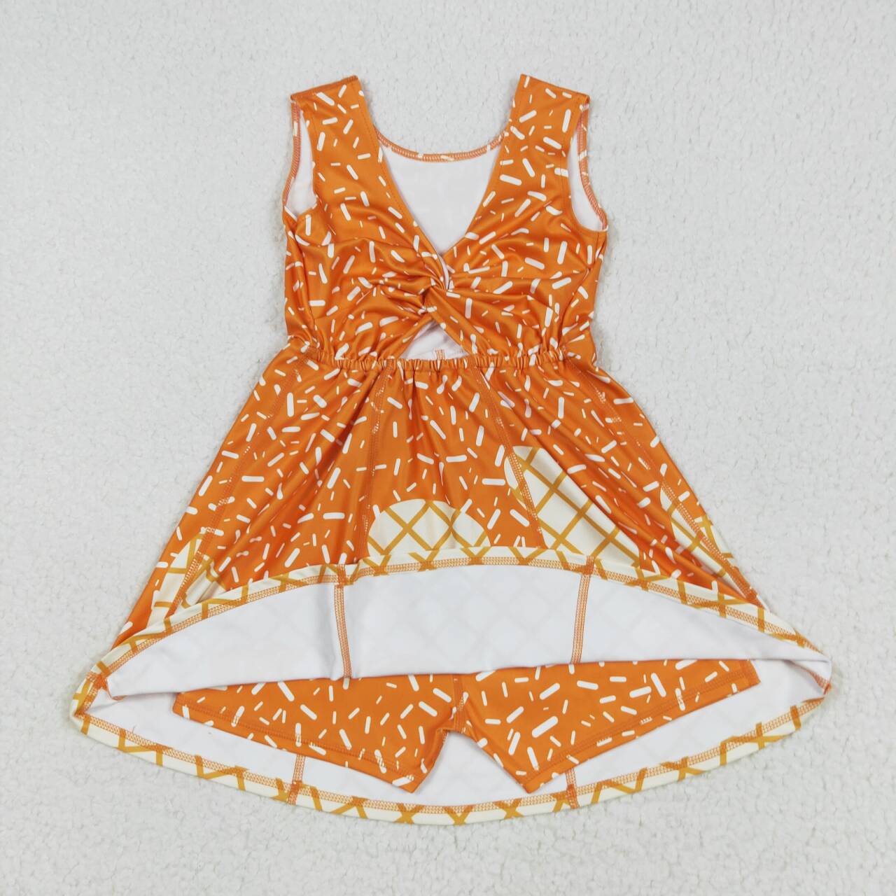 Baby girls yellow active wear athletic summer yoga lace ruffle dress