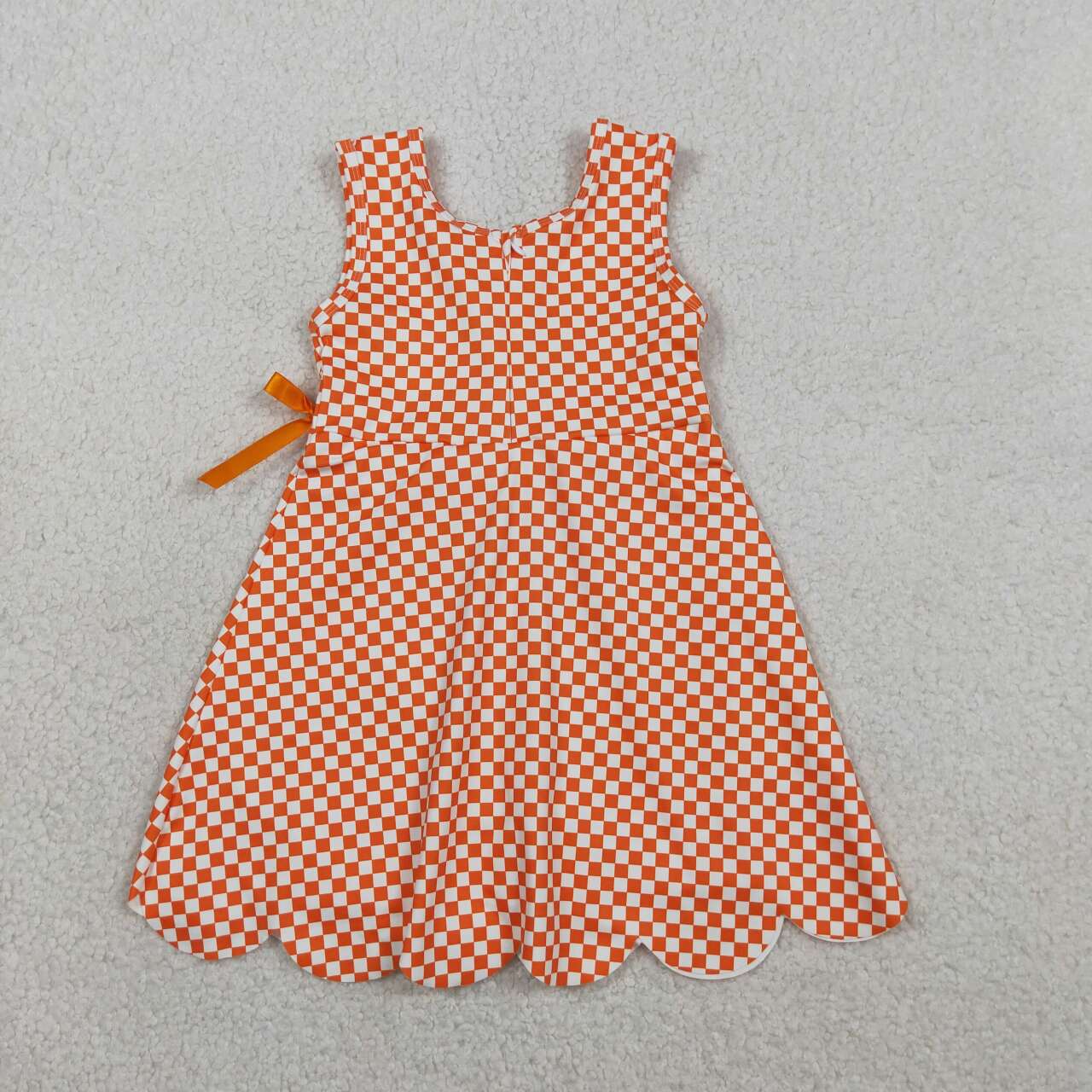 Orange plaid design toddle baby girls active wear yoga dress