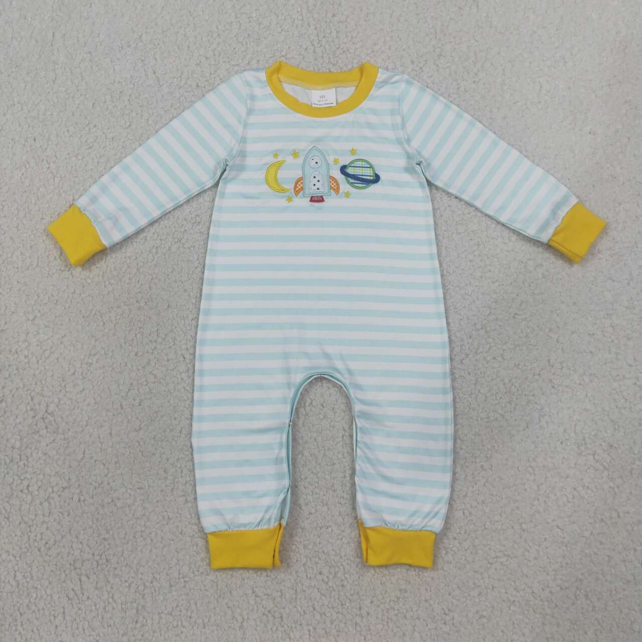 Toddle baby boy long sleeve embroidery romper