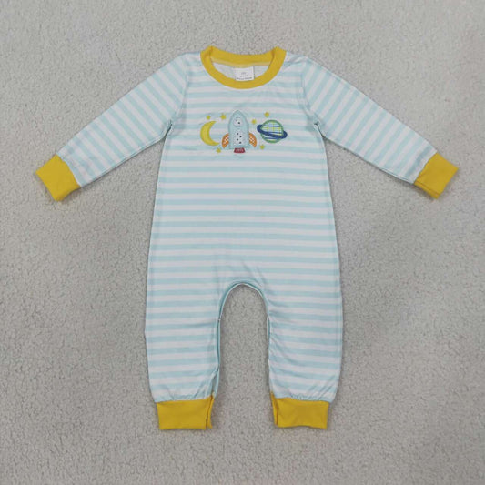 Toddle baby boy long sleeve embroidery romper