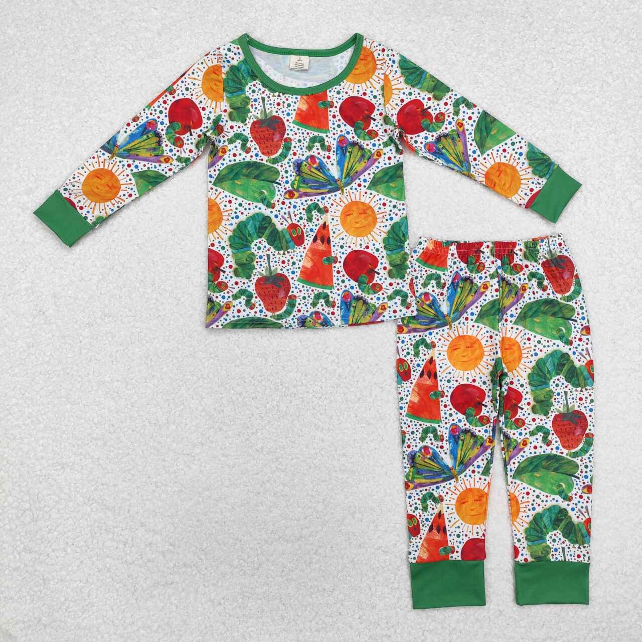 baby boy long sleeve green animal fall winter bamboo outfit