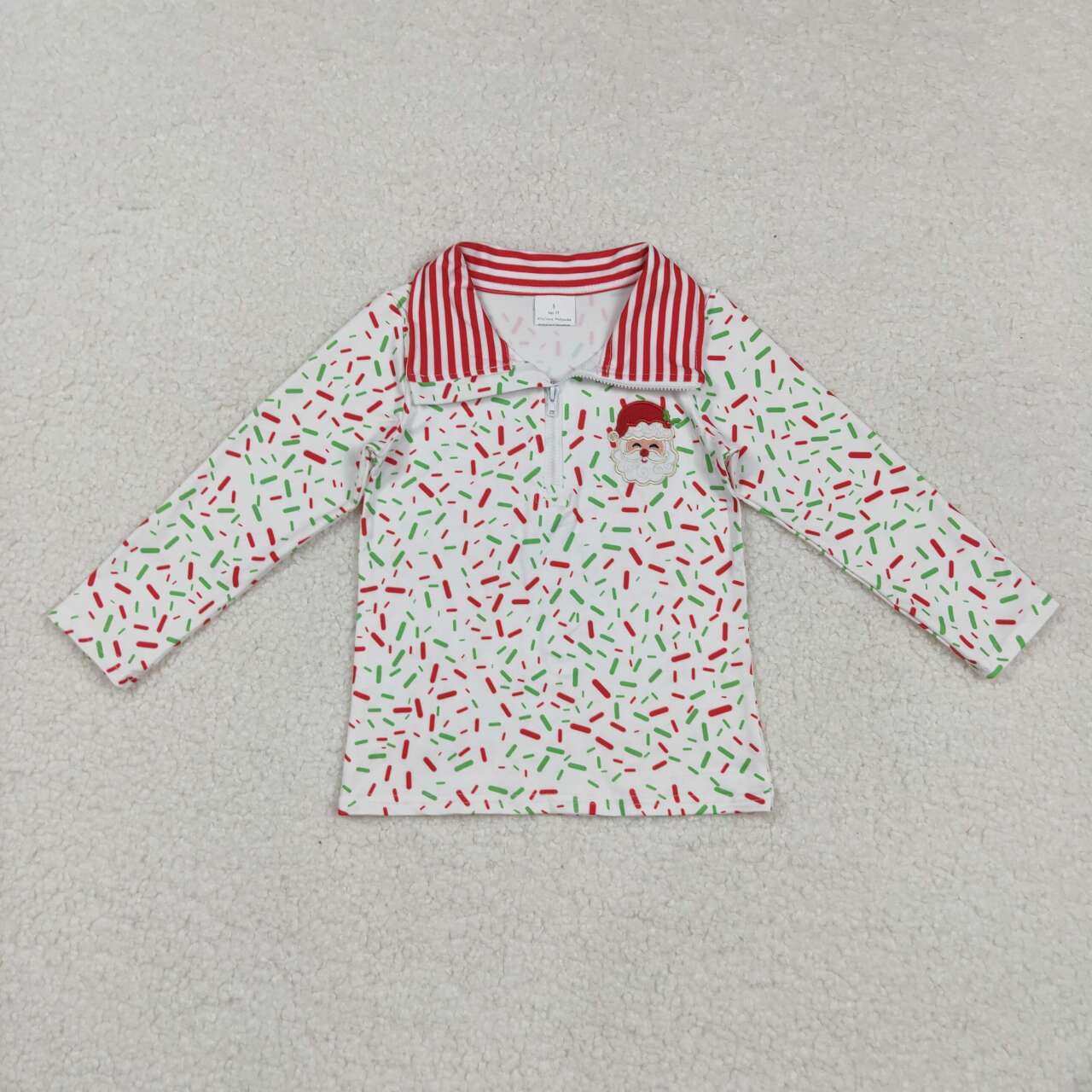 Baby boy long sleeve embroidery Christmas Santa Claus pullover