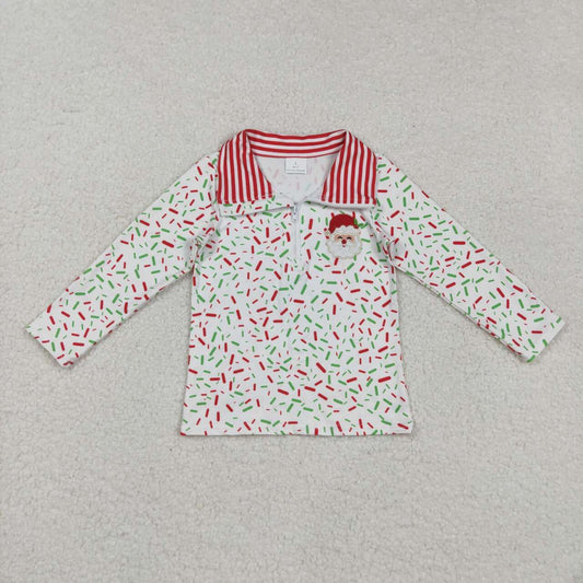 Baby boy long sleeve embroidery Christmas Santa Claus pullover