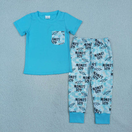 Mamas boy Mothers day top matching leggings design kids outfit
