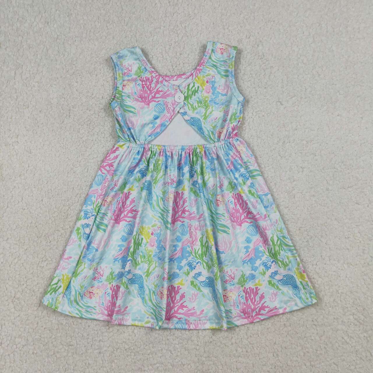 Seaweed design girls yoga dress