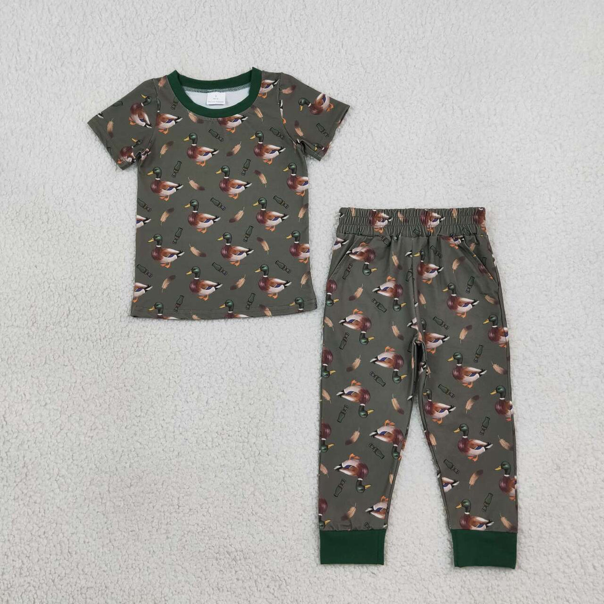 Mallard duck call boy short sleeve outfit