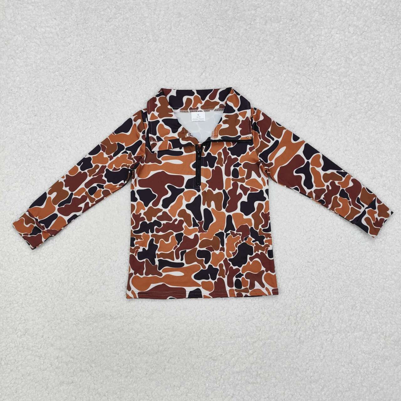 Toddle baby boy dark brown camo season long sleeve top