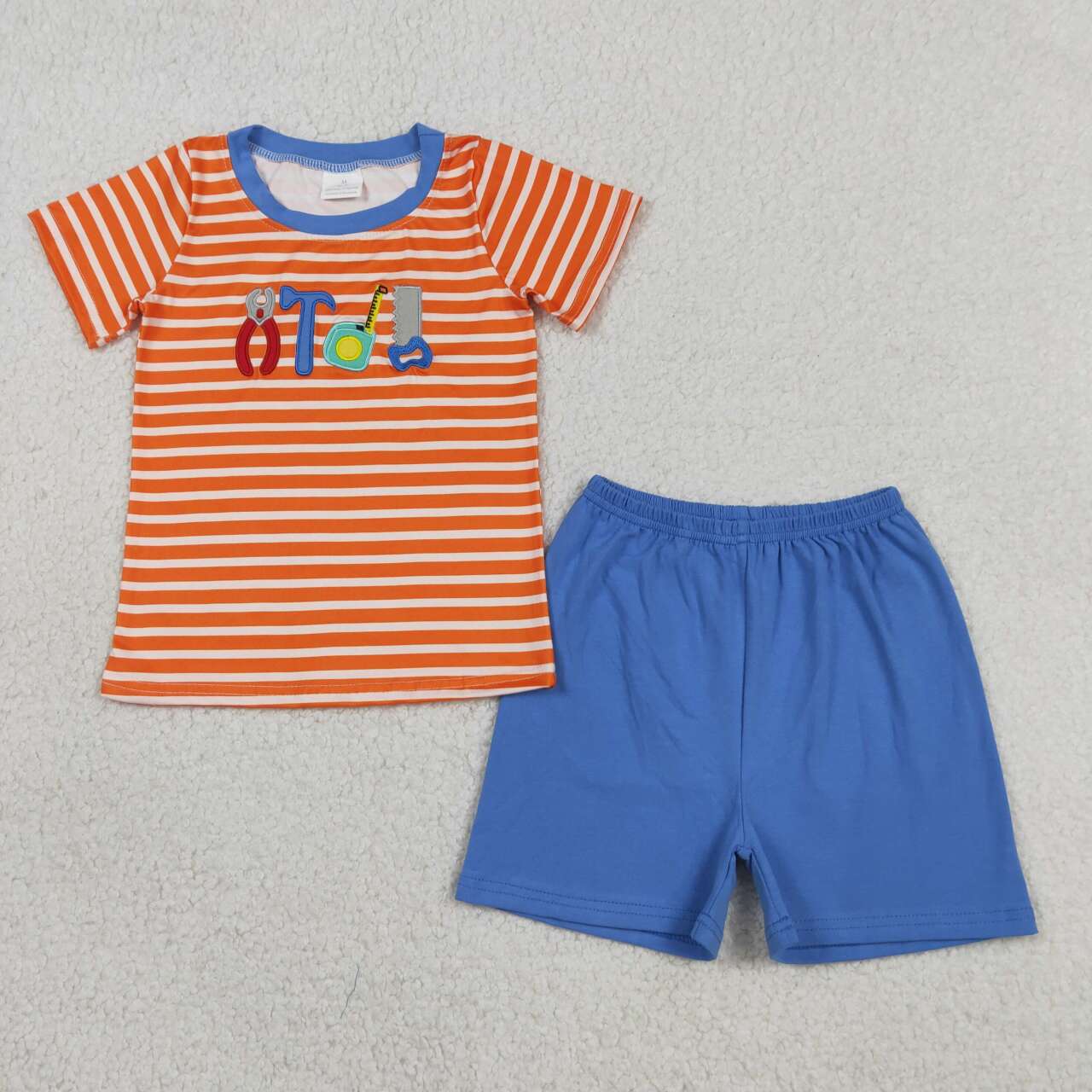 Embroidery Tool top matching shorts boy summer outfit