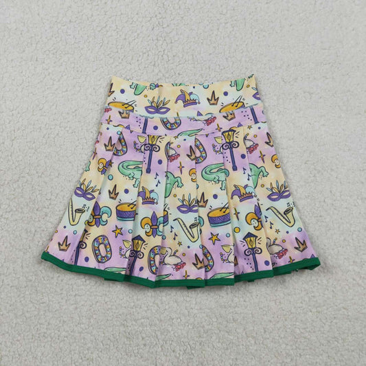 baby girl mardi gras yoga skirt