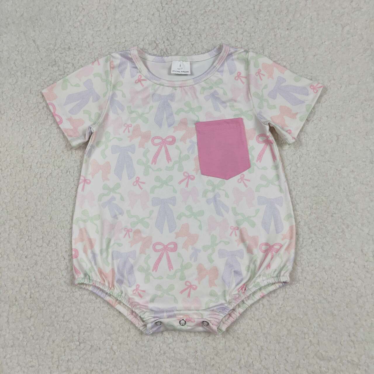 Toddle baby colorful bow romper