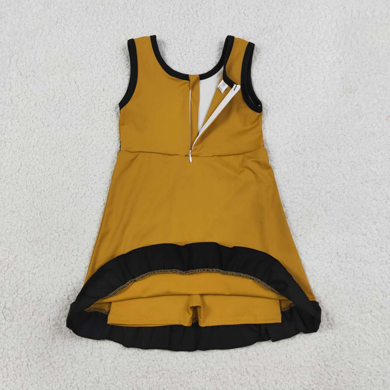 Gold black color girls summer yoga dress