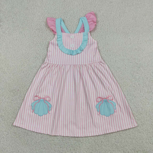 Toddle girls embroidery scallop design summer dress