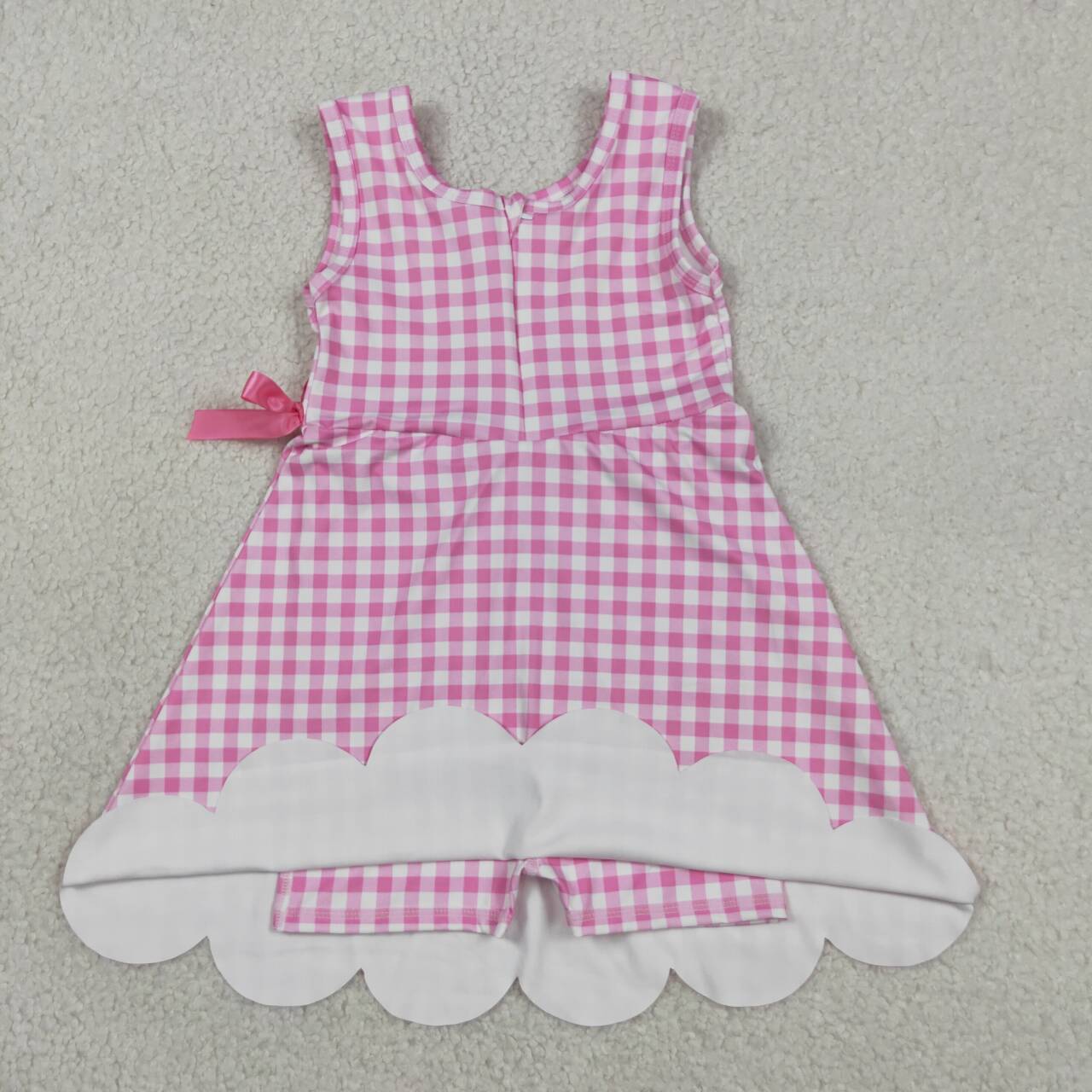 Toddle girls pink plaid design yoga dress