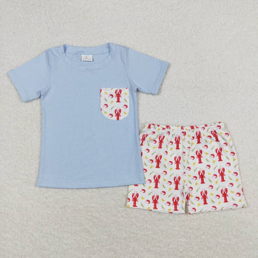 baby boy crawfish pocket design outfit