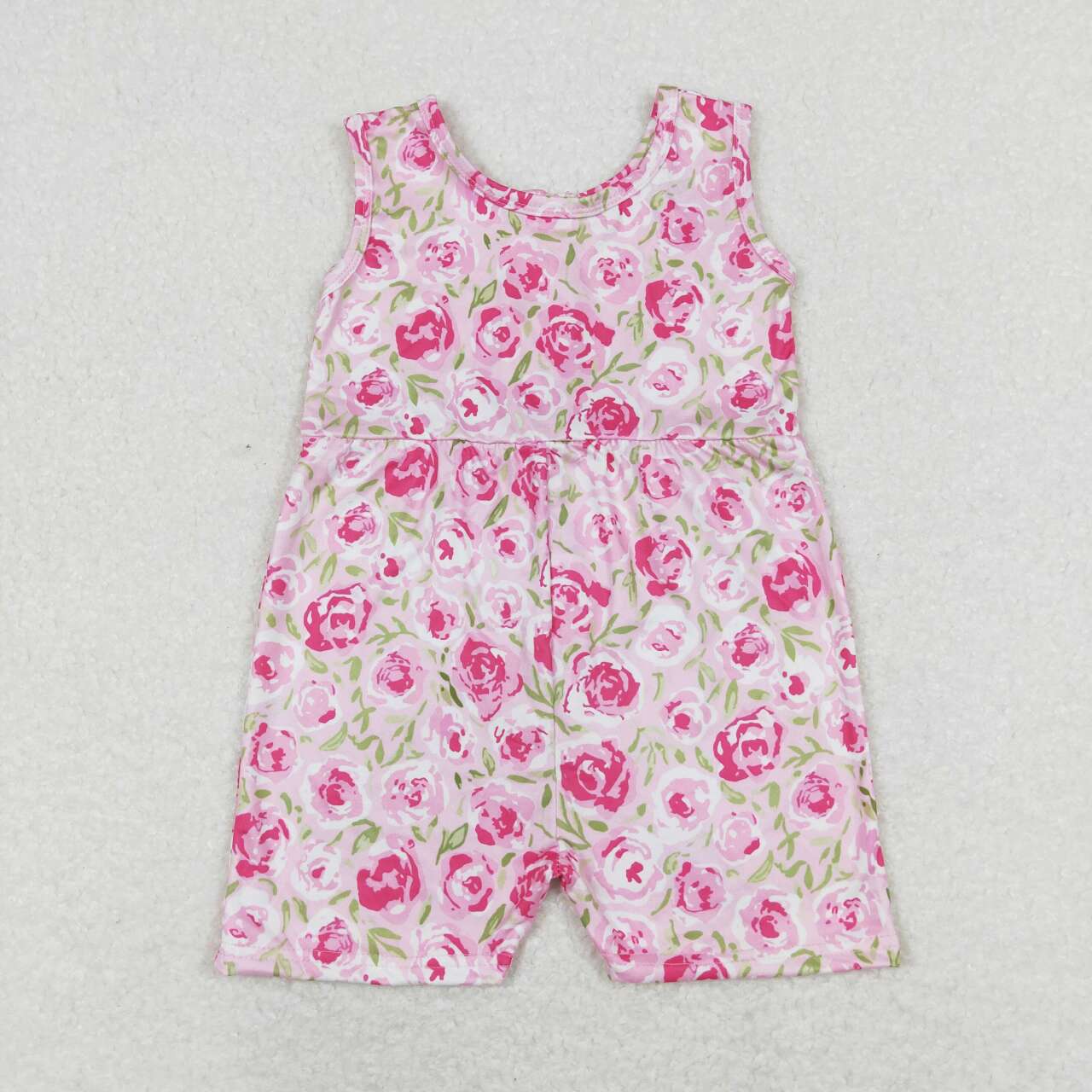 toddle girls pink rose floral romper