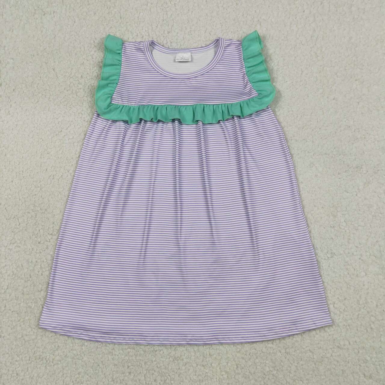 Lavender stripes design toddle girls dress