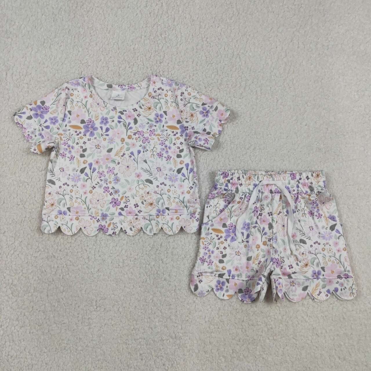 Lavender Flowers design baby girl summer outfit