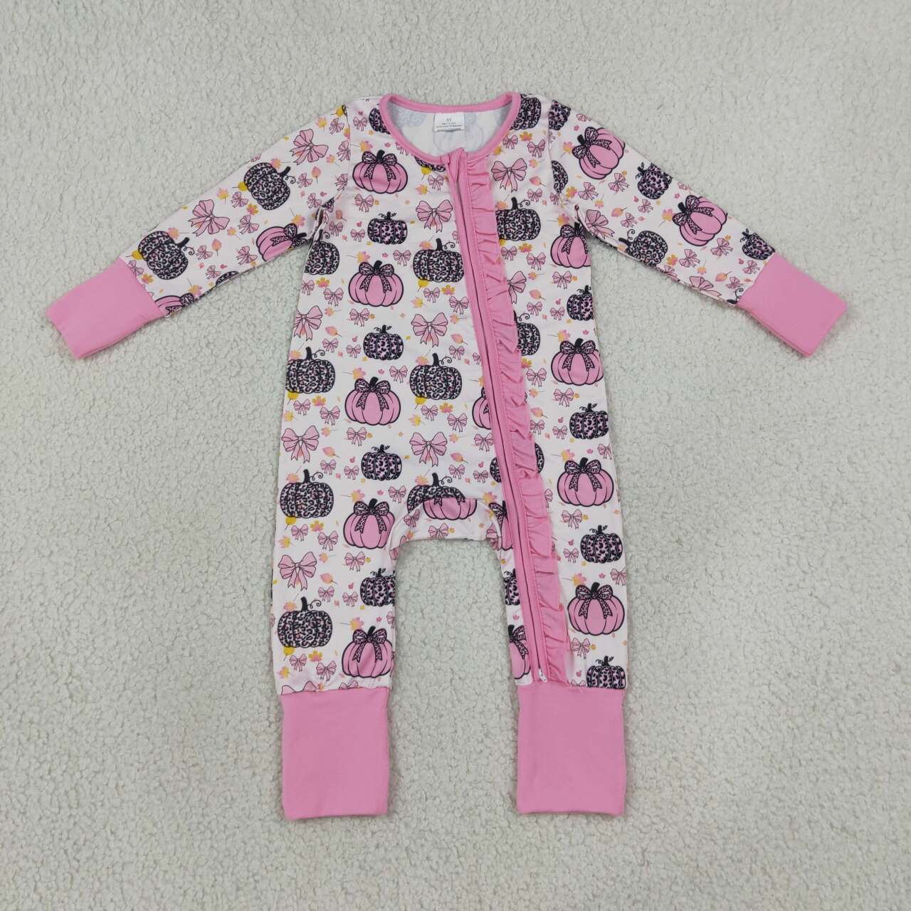 Toddle baby girl pumpkin print long sleeve romper