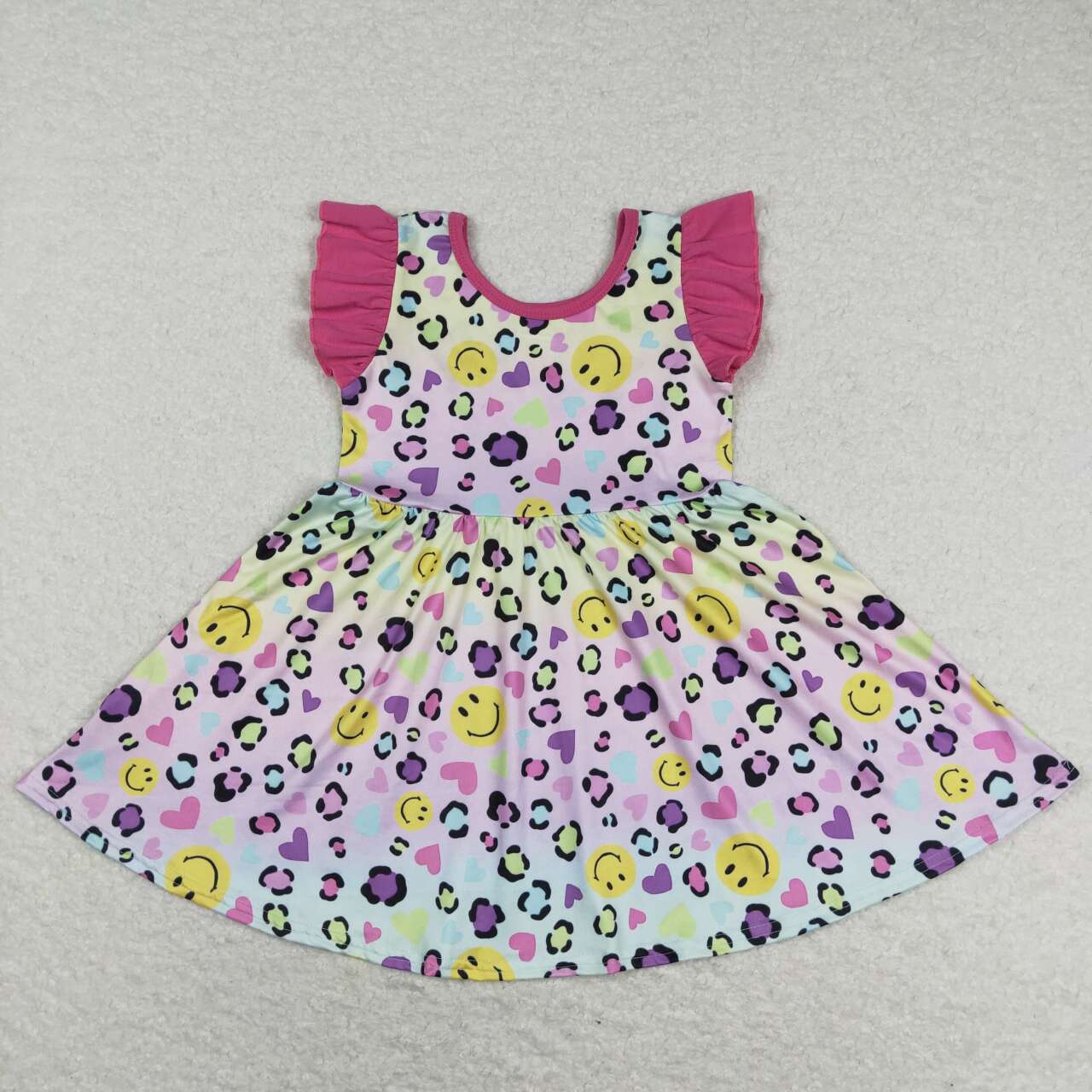 baby girls cheetah heart milk silk dress