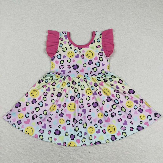 baby girls cheetah heart milk silk dress