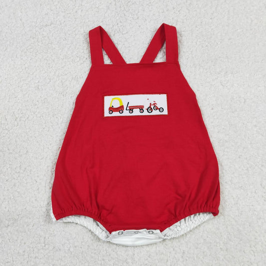 Toddle baby boy embroidery car design summer romper