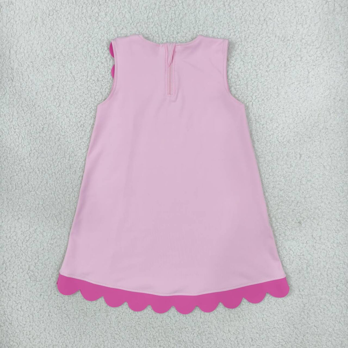 Light Pink color girls summer yoga scalloped dress