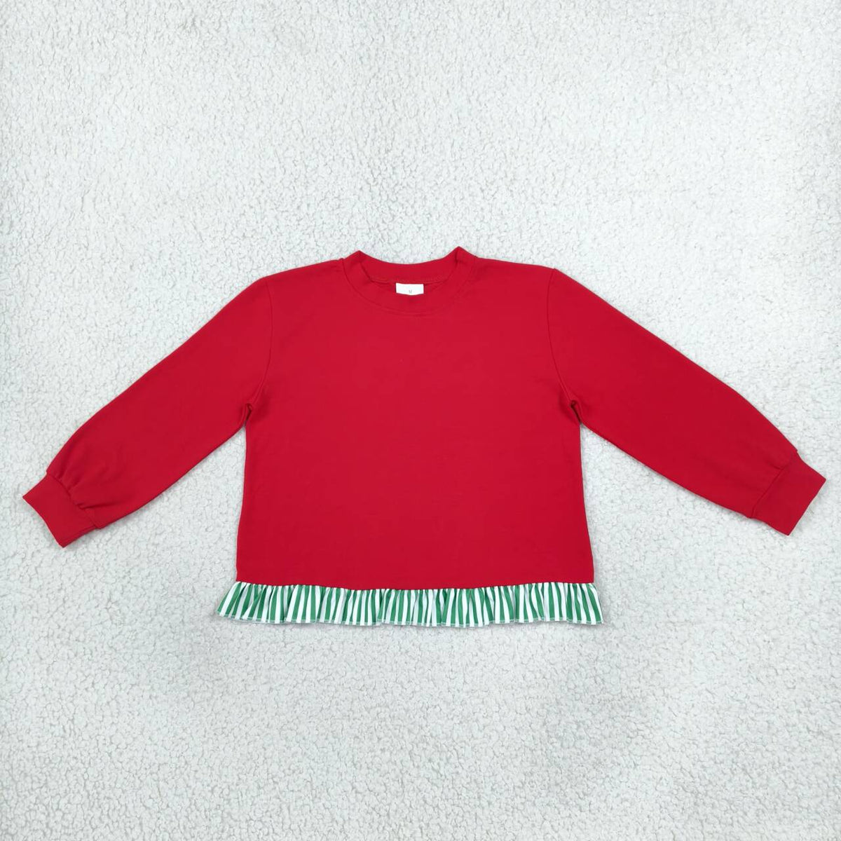 Christmas red color girls long sleeve top