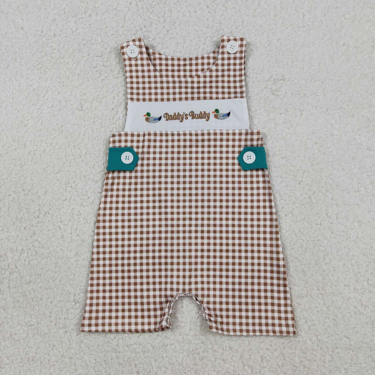 Daddys buddy embroidery mallard duck baby boy embroidery romper