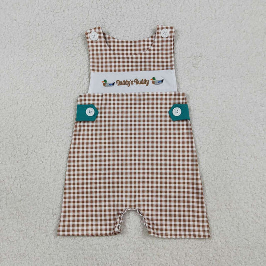 Daddys buddy embroidery mallard duck baby boy embroidery romper